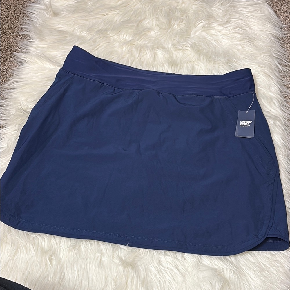 Lands' End Navy Swim Skort